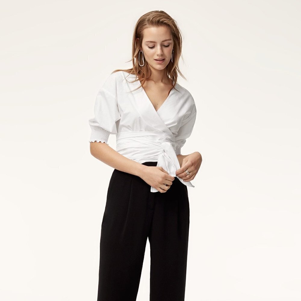 BABATON | Aritzia Thenardier Wrap Blouse Top | Sz. XXS
